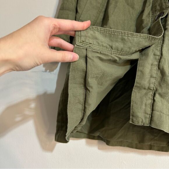 Garnet Hill Relaxed Linen Painter's Topcoat Green Size 4 - Picture 12 of 12